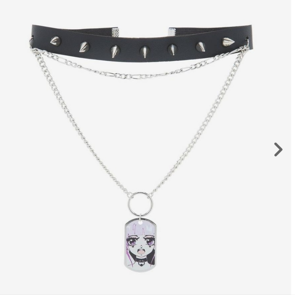 Anime Girl Layered Spike Choker Hot Topic